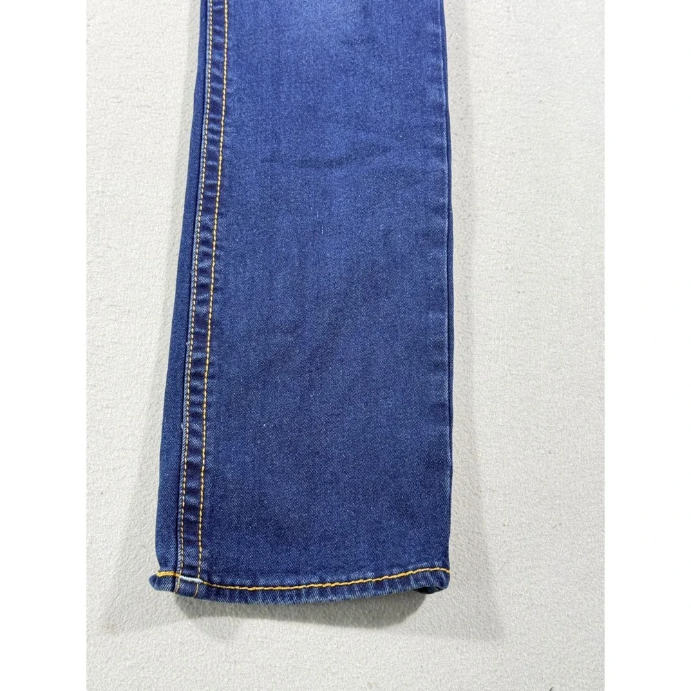 True Religion Ricky Relaxed Straight Jeans Dark Wash Gold Stitch Mens 30x32.5